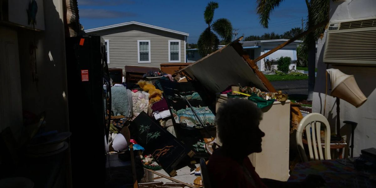 Bradenton Resident Sits Inside Her Home Whose Roof Was Blown Off