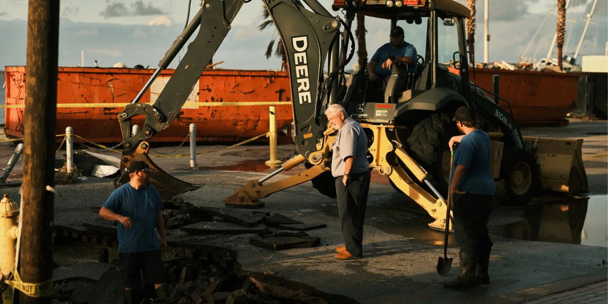 Broken Waterline In Gulfport, Florida Getting Repaired