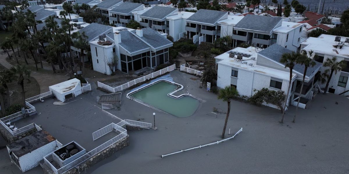 Buildings Submerged In Water In Venice, Florida