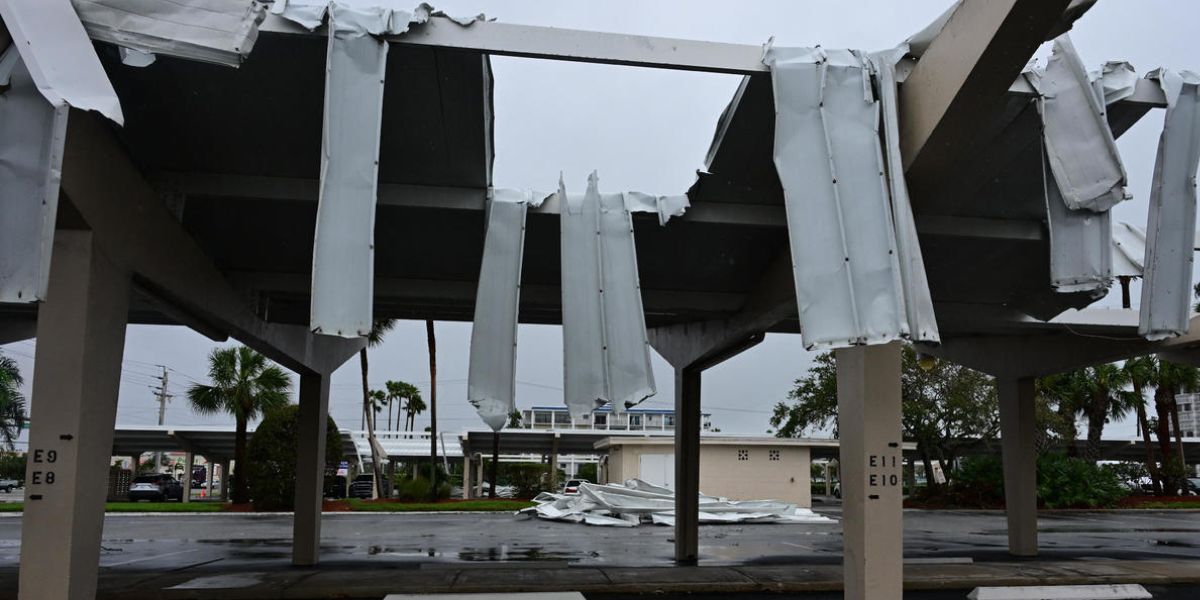 Parking Lot's Roof Was Partially Destroyed