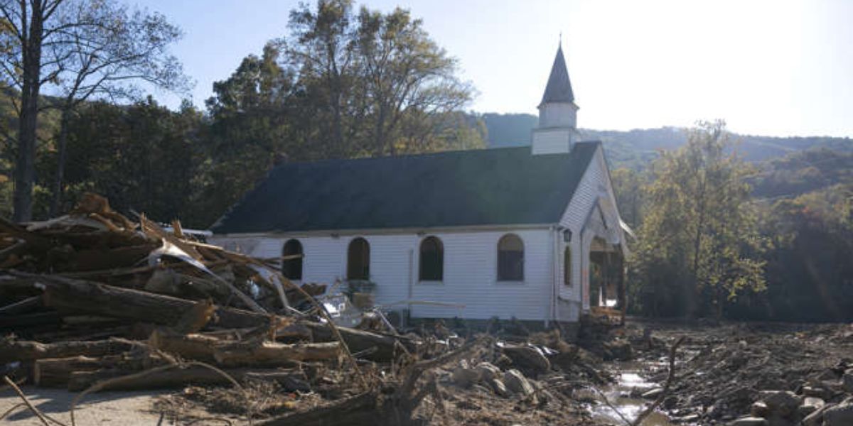 Bee Tree Christian Church Stands Destroyed By Helene