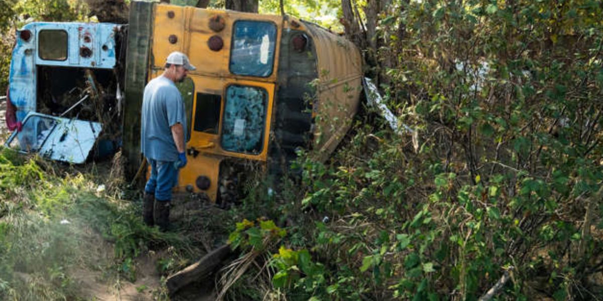 Chris Shuford's Bus From His Shop Washed Away