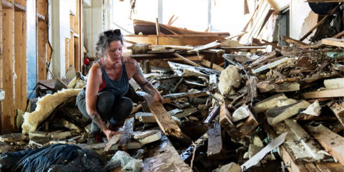 Cleanup Of Damaged City Hall And Police Department Building Begins