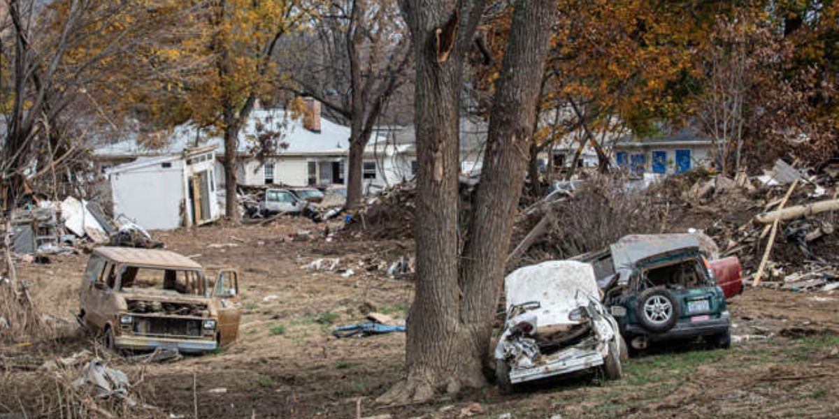 Debris Remains Untouched In The Swannanoa Area Of North Carolina