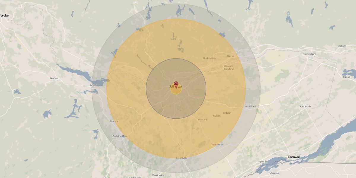 Moderate blast damage radius