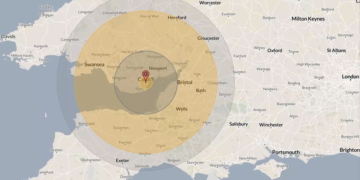 Nuclear Attack In Cardiff Would Destroy Half Of Wales