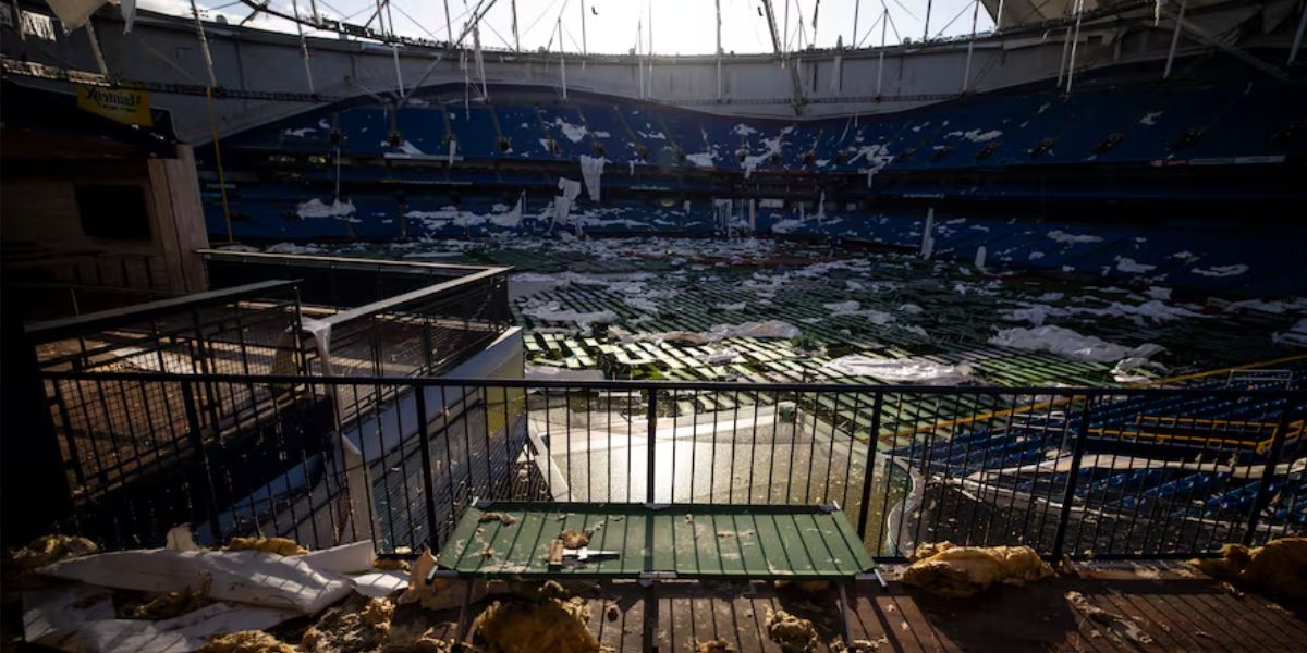 Picture Of The Damage To Tropicana Field