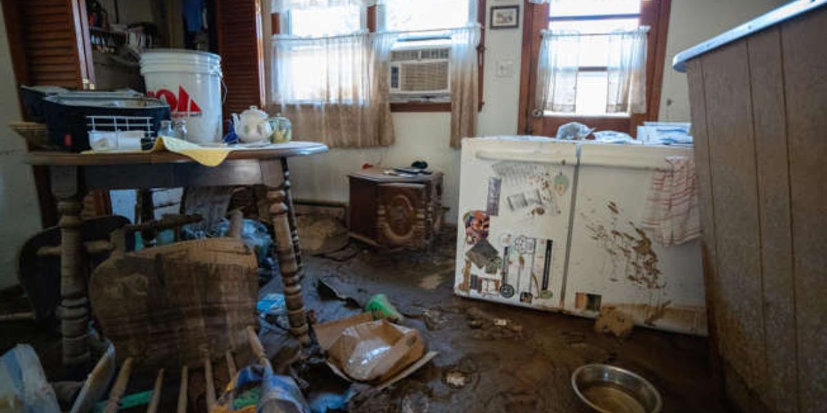 Resident's House And Belongings Covered In Mud