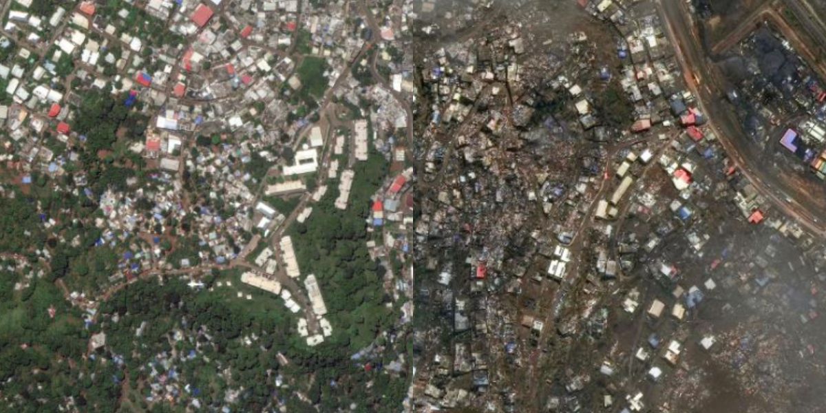 Before And After View Of Mamoudzou, Capital Of Mayotte