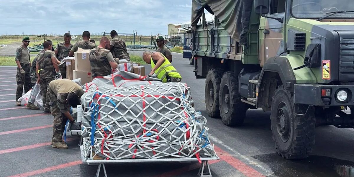 French Military Officers Receive Supplies At The Dzaoudzi–Pamandzi International Airport