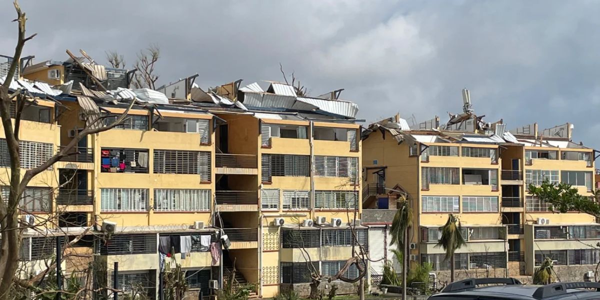 Torn-Off Roofs Of Residential Buildings