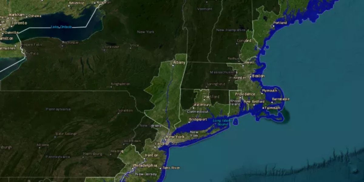 US Cities facing threat of being underwater by 2050 depicted in map